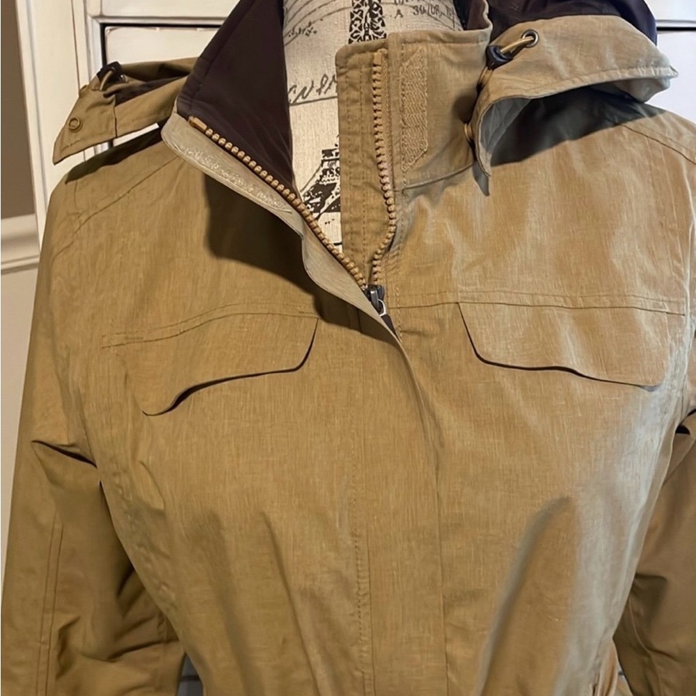 Women's Tan Belted Trench Coat | REI Rain / Wind Jacket - Picture 3 of 11